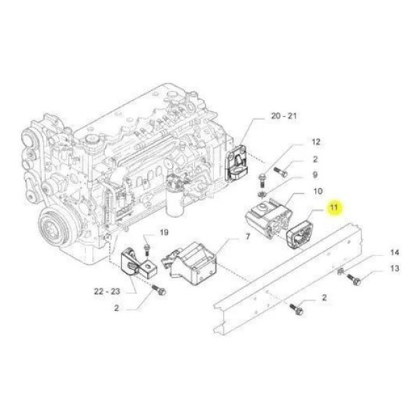 Placa Suporte Coxim Traseiro Motor Orig Tector 5949894654